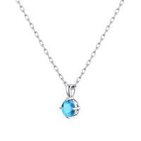 Sterling Silver Light Blue Necklace Created with Zircondia® Crystals