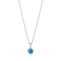 Sterling Silver Light Blue Necklace Created with Zircondia® Crystals