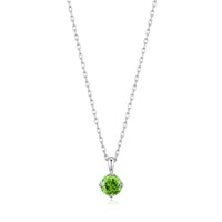 Sterling Silver Light Green Necklace Created with Zircondia® Crystals
