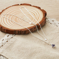 Sterling Silver Light Purple Necklace Created with Zircondia® Crystals