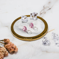 Sterling Silver Light Rose Drop Earrings Created with Zircondia® Crystals