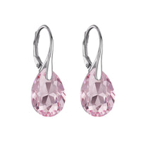 Sterling Silver Light Rose Drop Earrings Created with Zircondia® Crystals