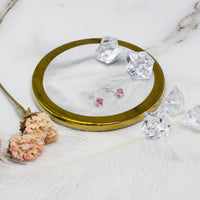 Sterling Silver Light Rose Earrings Created with Zircondia® Crystals
