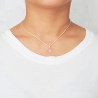 Sterling Silver Light Rose Heart Set Created with Zircondia® Crystals