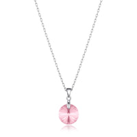 Sterling Silver Light Rose Necklace Created with Zircondia® Crystals