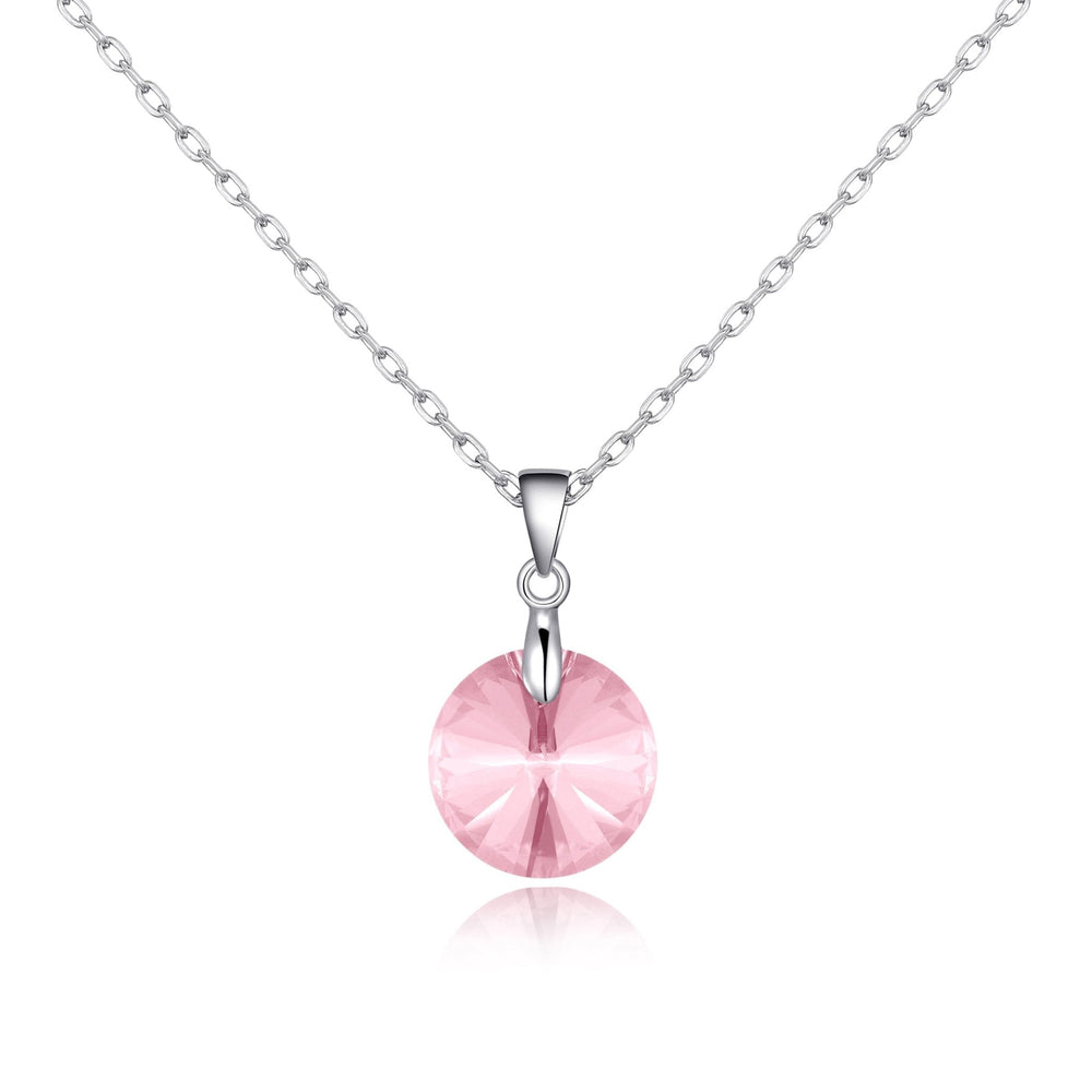 Sterling Silver Light Rose Necklace Created with Zircondia® Crystals