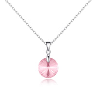 Sterling Silver Light Rose Necklace Created with Zircondia® Crystals