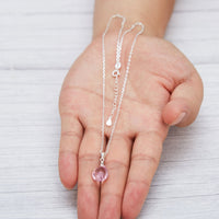Sterling Silver Light Rose Pear Necklace Created with Zircondia® Crystals