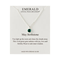 Sterling Silver May (Emerald) Birthstone Necklace Created with Zircondia® Crystals