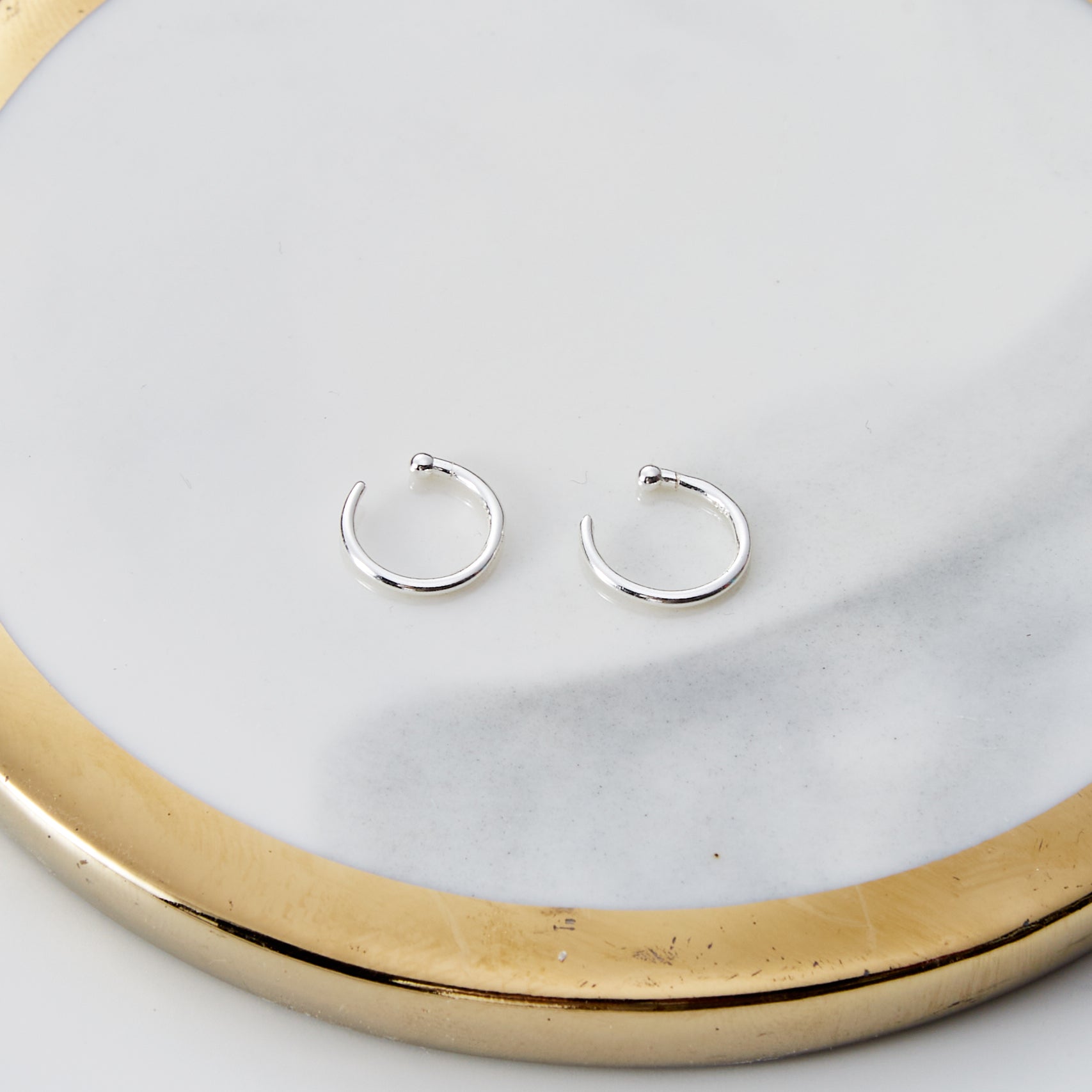 Sterling Silver Micro Thread Hoop Earrings