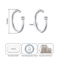 Sterling Silver Micro Thread Hoop Earrings