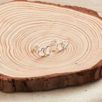 Sterling Silver Mother and Daughter Quote Heart Link Earrings