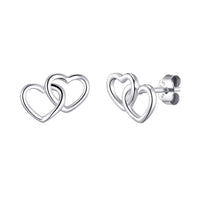 Sterling Silver Mother and Daughter Quote Heart Link Earrings