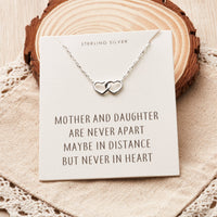Sterling Silver Mother and Daughter Quote Heart Link Necklace