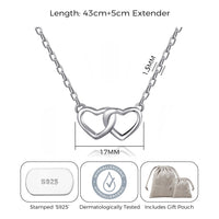 Sterling Silver Mother and Daughter Quote Heart Link Necklace