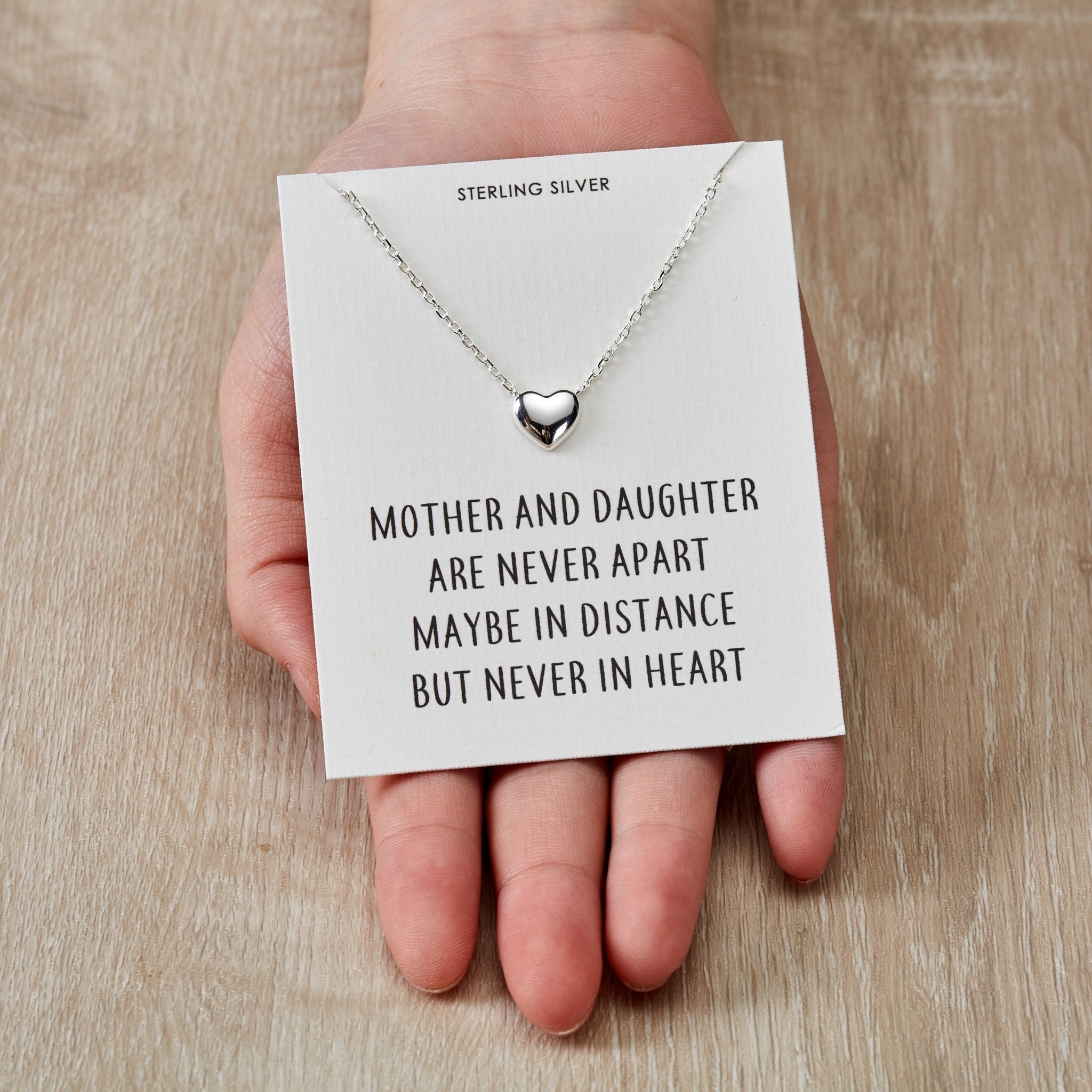 Sterling Silver Mother and Daughter Quote Heart Necklace