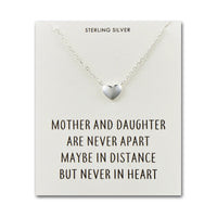 Sterling Silver Mother and Daughter Quote Heart Necklace