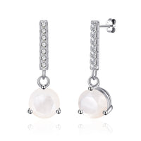 Sterling Silver Mother of Pearl Gemstone Drop Earrings