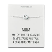 Sterling Silver Mum Quote Knot Bracelet