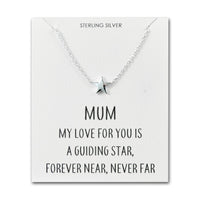 Sterling Silver Mum Quote Star Necklace