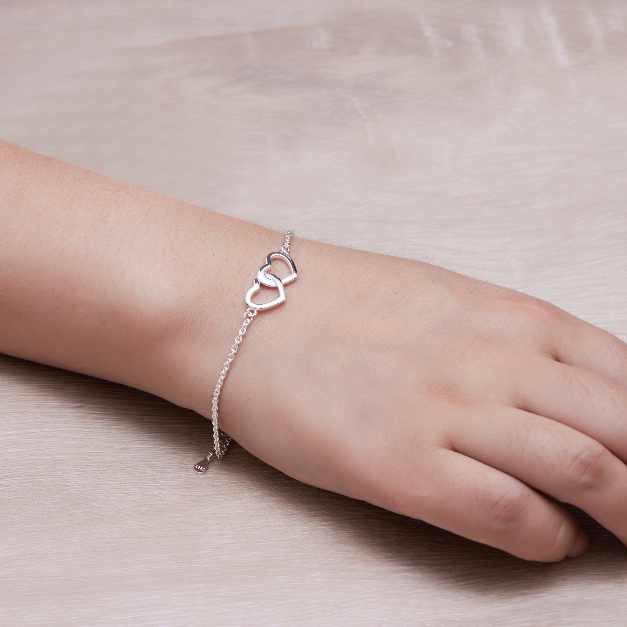 Sterling Silver Mum Quote Heart Link Bracelet