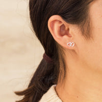 Sterling Silver Sister Quote Heart Link Earrings