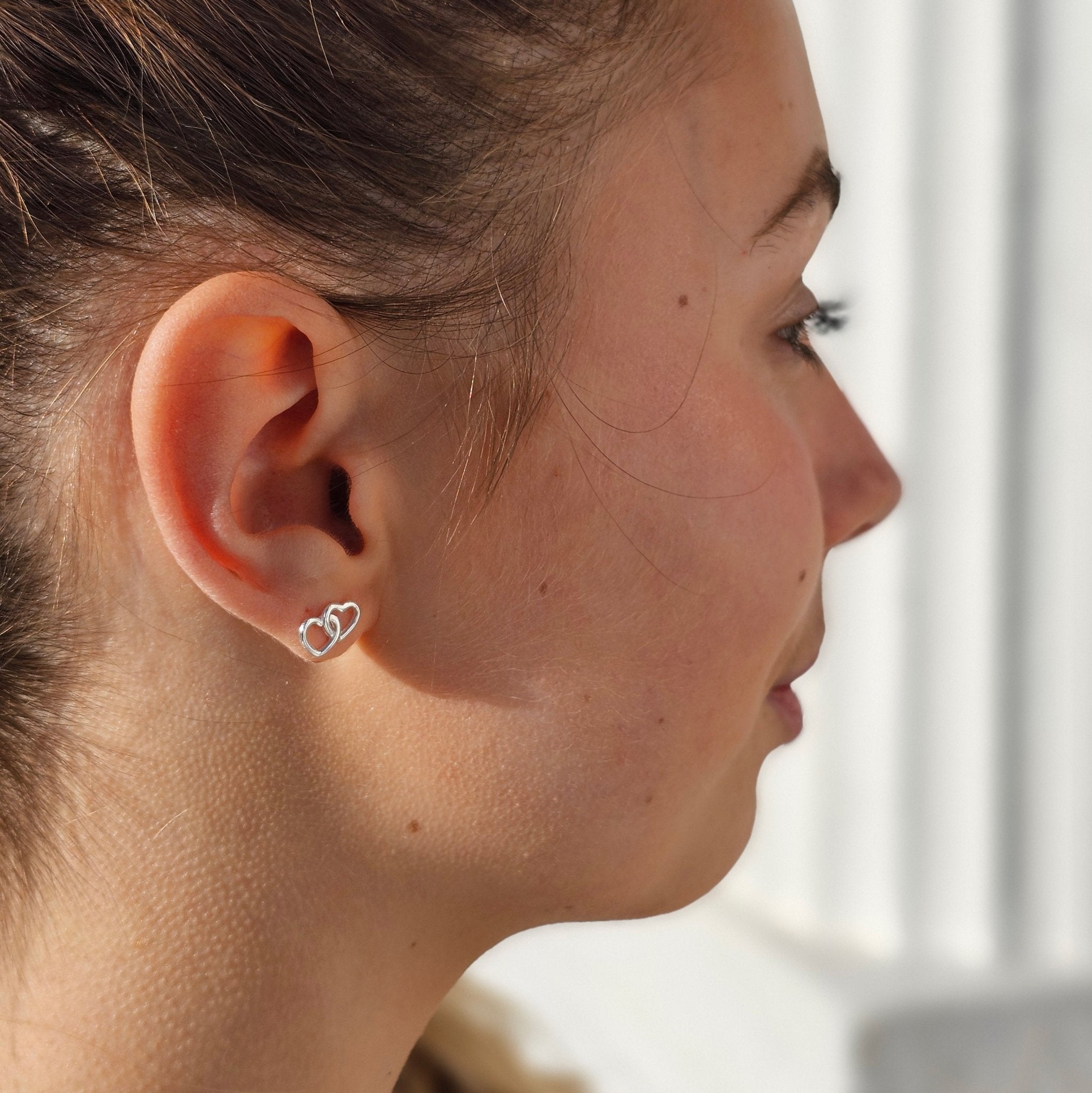 Sterling Silver Niece Quote Heart Link Earrings