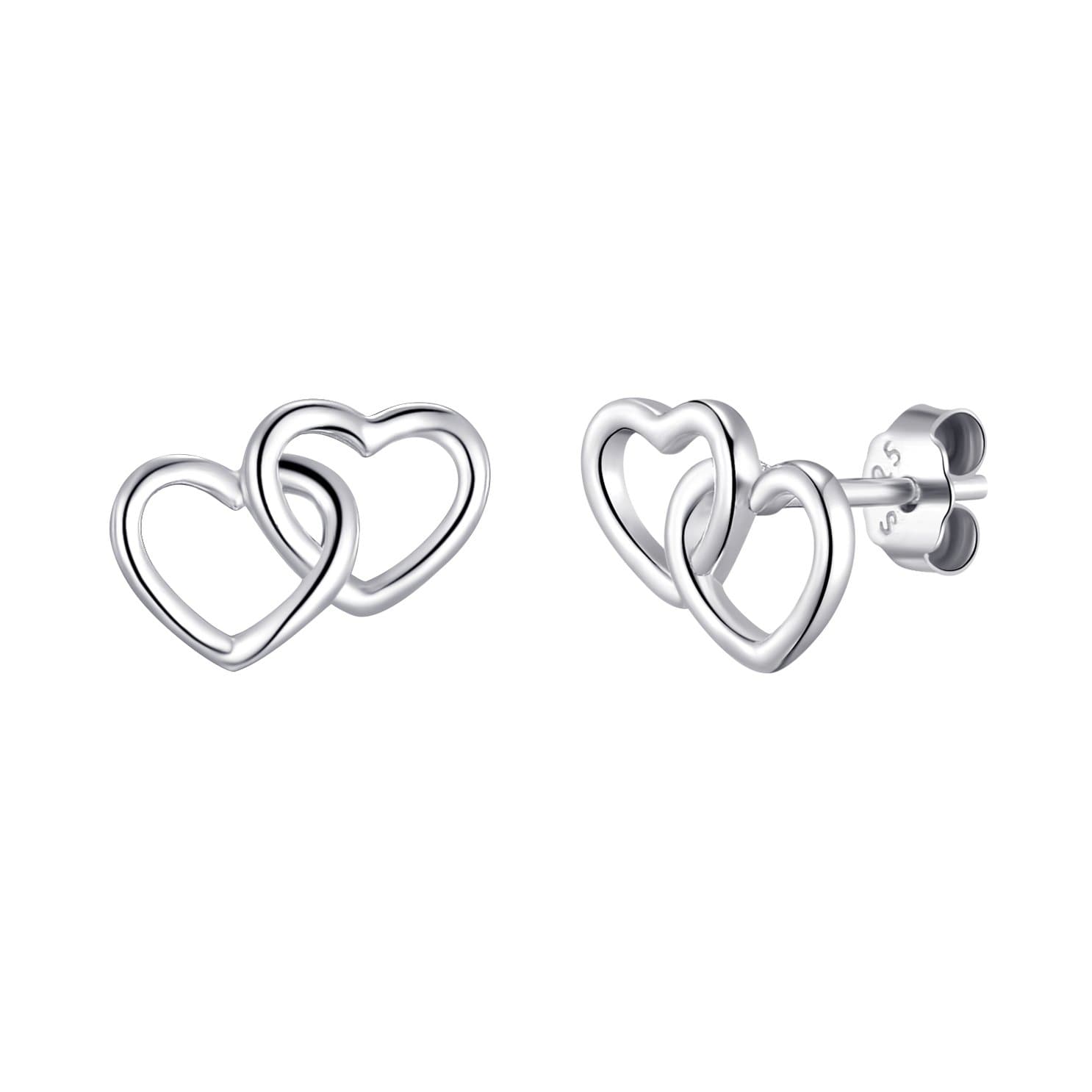 Sterling Silver Nan Quote Heart Link Earrings