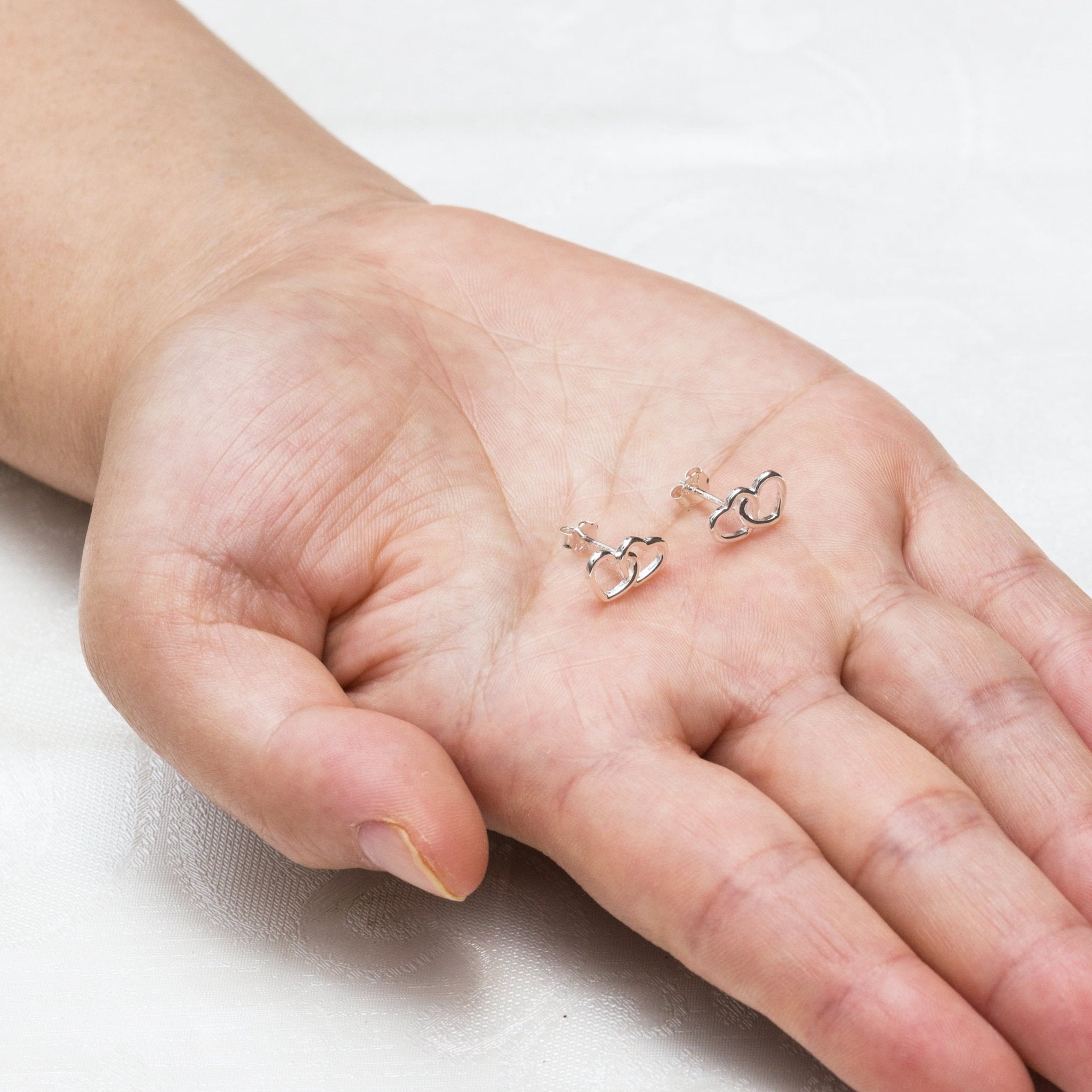 Sterling Silver Heart Link Earrings
