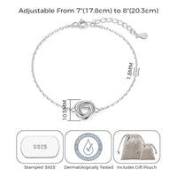 Sterling Silver Niece Quote Knot Bracelet