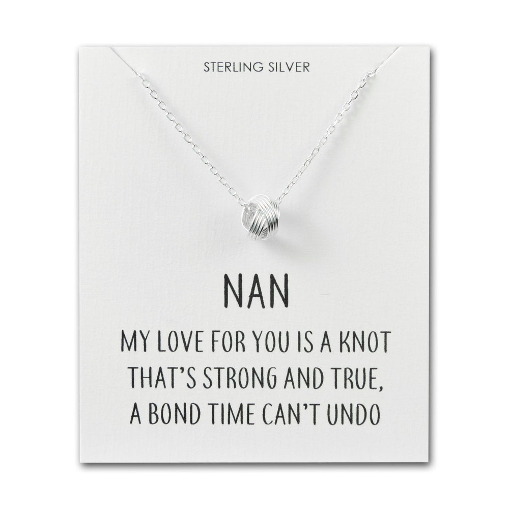 Sterling Silver Nan Quote Knot Necklace