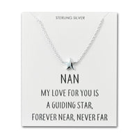 Sterling Silver Nan Quote Star Necklace