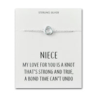 Sterling Silver Niece Quote Knot Bracelet