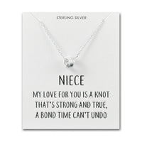 Sterling Silver Niece Quote Knot Necklace