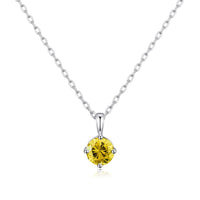 Sterling Silver November (Topaz) Birthstone Necklace Created with Zircondia® Crystals