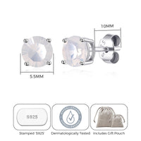 Sterling Silver October (Opal) Birthstone Earrings Created with Zircondia® Crystals