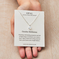 Sterling Silver October (Opal) Birthstone Necklace Created with Zircondia® Crystals