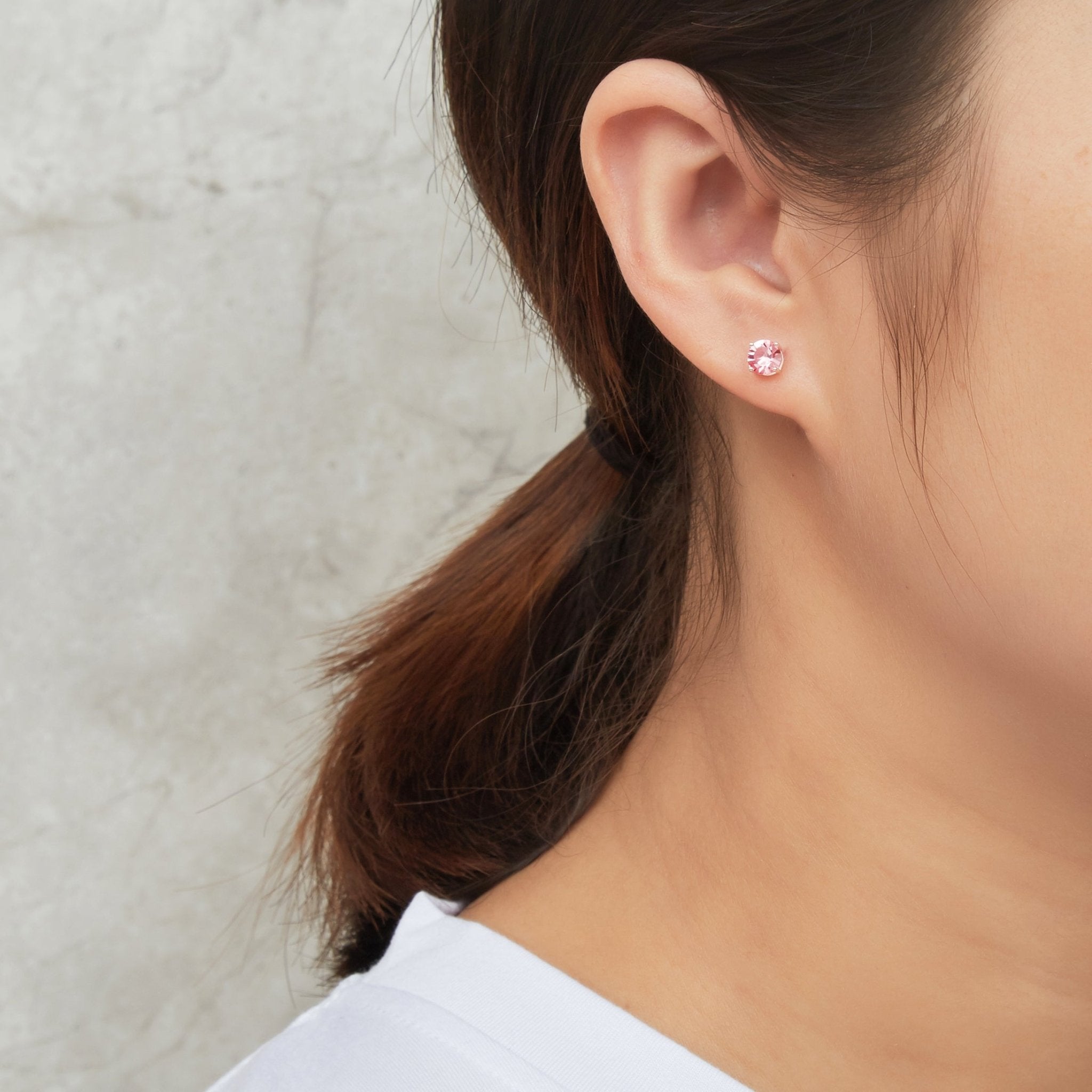 Sterling Silver October (Tourmaline) Birthstone Earrings Created with Zircondia® Crystals