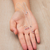 Sterling Silver October (Tourmaline) Birthstone Necklace & Earrings Set Created with Zircondia® Crystals