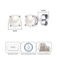 Sterling Silver Pearl Earrings Created with Gemstones from Zircondia®