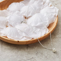 Sterling Silver Pearl Necklace Created with Gemstones from Zircondia®