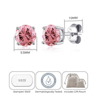 Sterling Silver Pink Earrings Created with Zircondia® Crystals