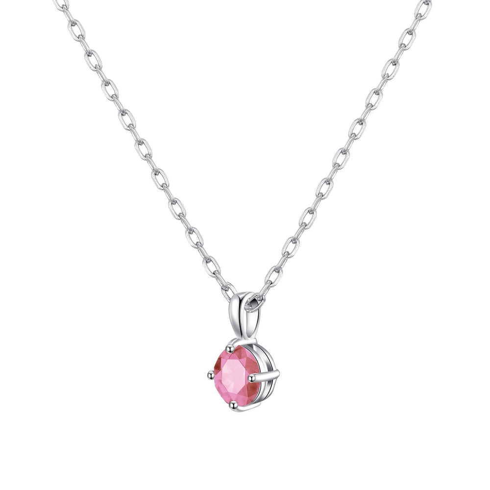 Sterling Silver Pink Necklace Created with Zircondia® Crystals