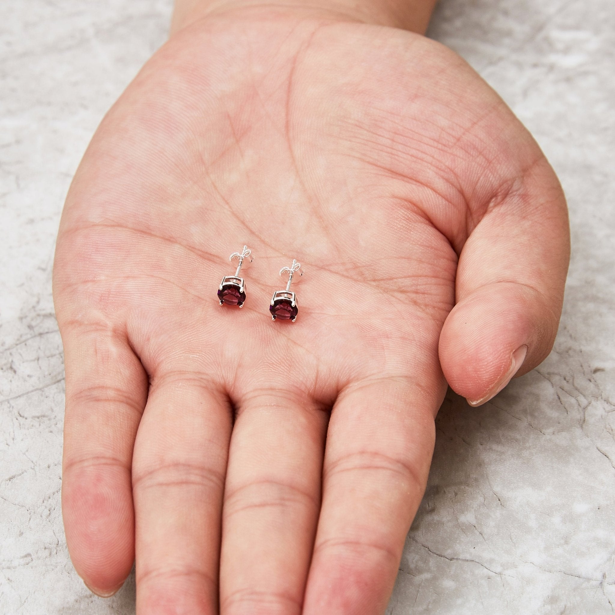 Sterling Silver Purple Earrings Created with Zircondia® Crystals