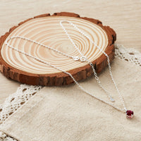 Sterling Silver Red Necklace Created with Zircondia® Crystals