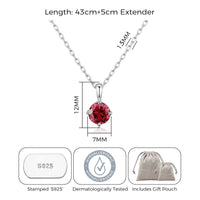 Sterling Silver Red Necklace Created with Zircondia® Crystals