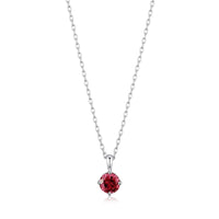 Sterling Silver Red Necklace Created with Zircondia® Crystals