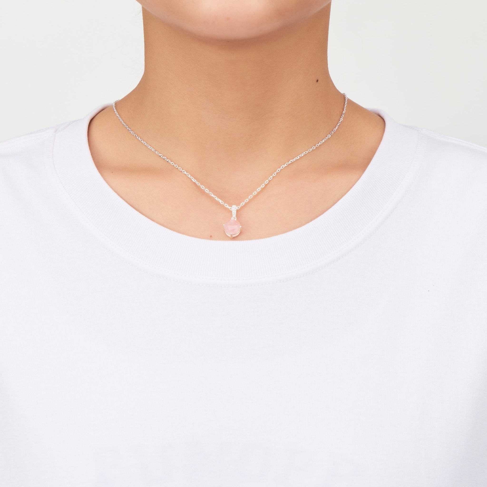 Sterling Silver Rose Quartz Gemstone Set with Quote Card