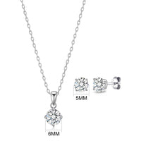 Sterling Silver Round Solitaire Set Created with Zircondia® Crystals