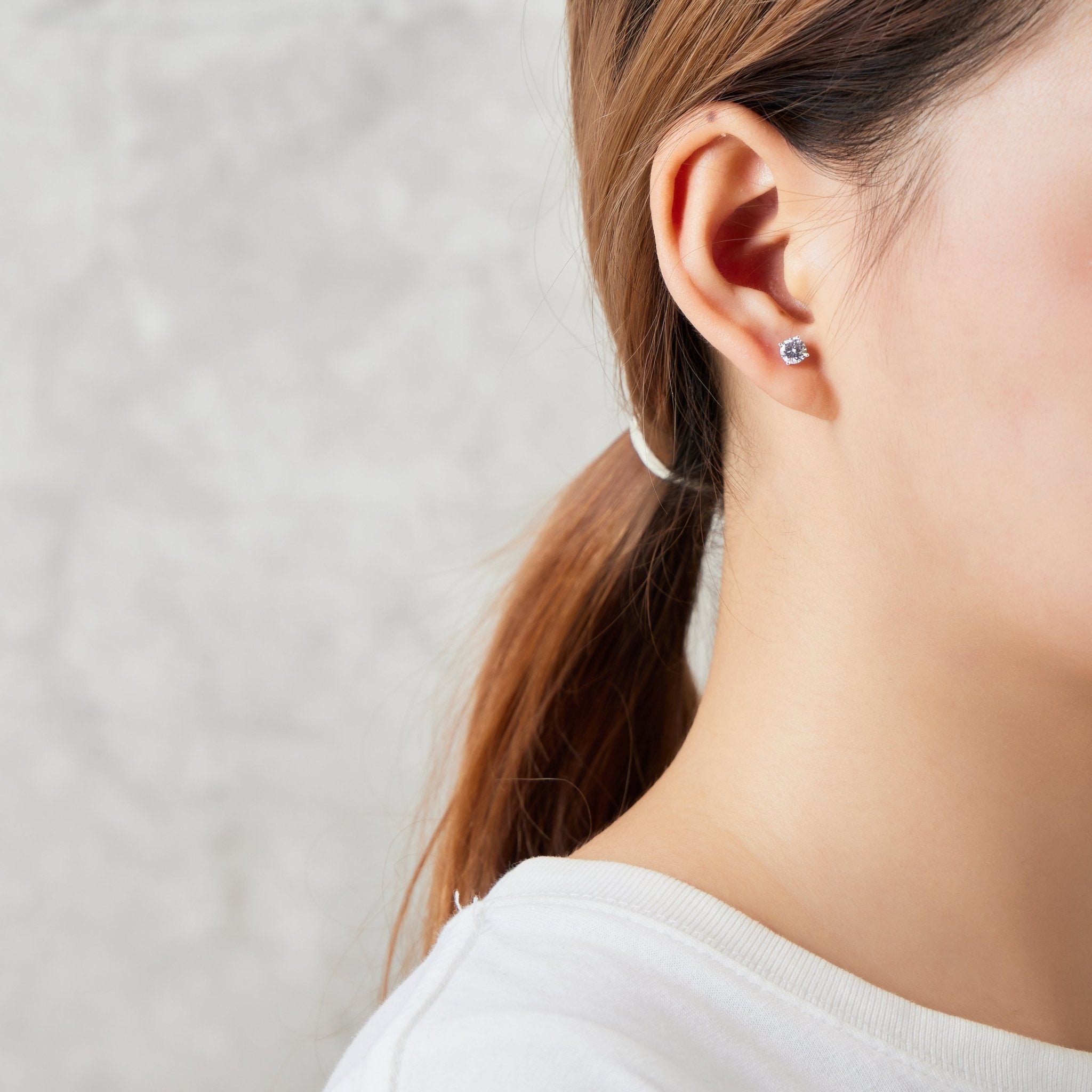 Sterling Silver Round Solitaire Set Created with Zircondia® Crystals